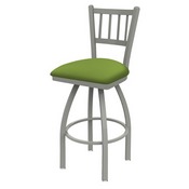 810 Contessa Swivel Stool with Anodized Nickel Finish and Canter Kiwi Green Seat, AGS-81025AN009