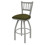 810 Contessa Swivel Stool with Anodized Nickel Finish and Graph Parrot Seat, AGS-81025AN015