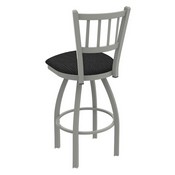 810 Contessa Swivel Stool with Anodized Nickel Finish and Graph Coal Seat, AGS-81025AN018