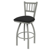 810 Contessa Swivel Stool with Anodized Nickel Finish and Graph Coal Seat, AGS-81025AN018