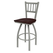 810 Contessa Swivel Stool with Anodized Nickel Finish and Dark Cherry Maple Seat, AGS-81025ANDCMpl