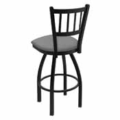 810 Contessa 36" Swivel Bar Stool with Black Wrinkle Finish and Canter Folkstone Grey Seat, 81036BW007