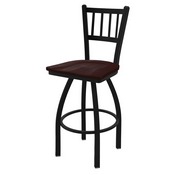 810 Contessa Swivel Stool with Black Wrinkle Finish and Dark Cherry Maple Seat, AGS-81025BWDCMpl