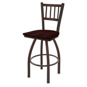 810 Contessa Swivel Stool with Bronze Finish and Dark Cherry Oak Seat, AGS-81025BZDCOak