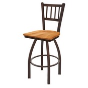 810 Contessa Swivel Stool with Bronze Finish and Medium Maple Seat, AGS-81025BZMedMpl