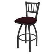 810 Contessa Swivel Stool with Pewter Finish and Canter Bordeaux Seat, AGS-81025PW005
