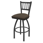 810 Contessa Swivel Stool with Pewter Finish and Canter Earth Seat, AGS-81025PW006