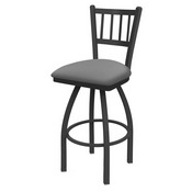 810 Contessa Swivel Stool with Pewter Finish and Canter Folkstone Grey Seat, AGS-81025PW007