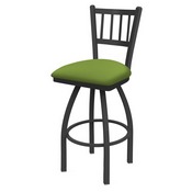 810 Contessa Swivel Stool with Pewter Finish and Canter Kiwi Green Seat, AGS-81025PW009