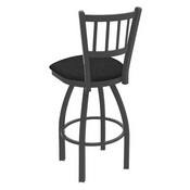 810 Contessa Swivel Stool with Pewter Finish and Graph Coal Seat, AGS-81025PW018
