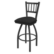 810 Contessa Swivel Stool with Pewter Finish and Graph Coal Seat, AGS-81025PW018
