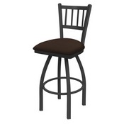 810 Contessa Swivel Stool with Pewter Finish and Rein Coffee Seat, AGS-81025PW025
