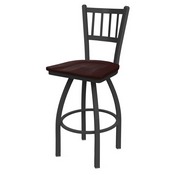 810 Contessa Swivel Stool with Pewter Finish and Dark Cherry Maple Seat, AGS-81025PWDCMpl