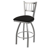 810 Contessa Swivel Stool with Stainless Finish and Canter Espresso Seat, AGS-81025SS003