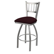 810 Contessa Swivel Stool with Stainless Finish and Canter Bordeaux Seat, AGS-81025SS005