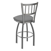 810 Contessa Swivel Stool with Stainless Finish and Canter Folkstone Grey Seat, AGS-81025SS007