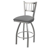 810 Contessa Swivel Stool with Stainless Finish and Canter Folkstone Grey Seat, AGS-81025SS007