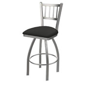 810 Contessa Swivel Stool with Stainless Finish and Canter Iron Seat, AGS-81025SS008