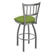 810 Contessa Swivel Stool with Stainless Finish and Canter Kiwi Green Seat, AGS-81025SS009