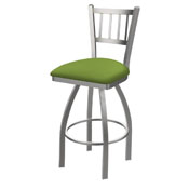 810 Contessa Swivel Stool with Stainless Finish and Canter Kiwi Green Seat, AGS-81025SS009