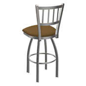 810 Contessa Swivel Stool with Stainless Finish and Canter Saddle Seat, AGS-81025SS012