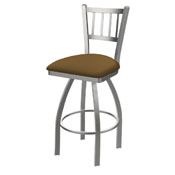 810 Contessa Swivel Stool with Stainless Finish and Canter Saddle Seat, AGS-81025SS012
