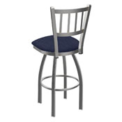 810 Contessa Swivel Stool with Stainless Finish and Graph Anchor Seat, AGS-81025SS014