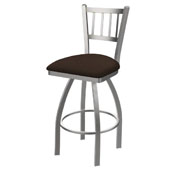 810 Contessa Swivel Stool with Stainless Finish and Rein Coffee Seat, AGS-81025SS025