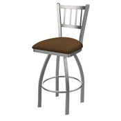 810 Contessa Swivel Stool with Stainless Finish and Rein Thatch Seat, AGS-81025SS026