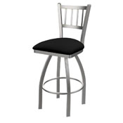 810 Contessa Swivel Stool with Stainless Finish and Black Vinyl Seat, AGS-81025SSBlkVinyl