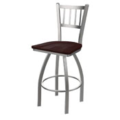 810 Contessa Swivel Stool with Stainless Finish and Dark Cherry Maple Seat, AGS-81025SSDCMpl