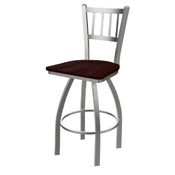 810 Contessa Swivel Stool with Stainless Finish and Dark Cherry Oak Seat, AGS-81025SSDCOak