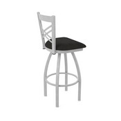 820 Catalina Swivel Stool with Anodized Nickel Finish and Canter Espresso Seat, AGS-82025AN003