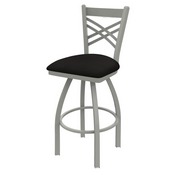 820 Catalina Swivel Stool with Anodized Nickel Finish and Canter Espresso Seat, AGS-82025AN003