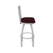 820 Catalina Swivel Stool with Anodized Nickel Finish and Canter Bordeaux Seat, AGS-82025AN005