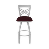 820 Catalina Swivel Stool with Anodized Nickel Finish and Canter Bordeaux Seat, AGS-82025AN005