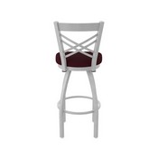 820 Catalina Swivel Stool with Anodized Nickel Finish and Canter Bordeaux Seat, AGS-82025AN005