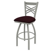 820 Catalina Swivel Stool with Anodized Nickel Finish and Canter Bordeaux Seat, AGS-82025AN005