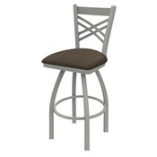 820 Catalina Swivel Stool with Anodized Nickel Finish and Canter Earth Seat, AGS-82025AN006