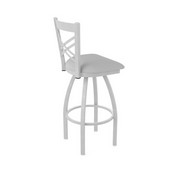 820 Catalina Swivel Stool with Anodized Nickel Finish and Canter Folkstone Grey Seat, AGS-82025AN007