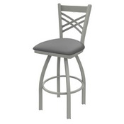 820 Catalina Swivel Stool with Anodized Nickel Finish and Canter Folkstone Grey Seat, AGS-82025AN007