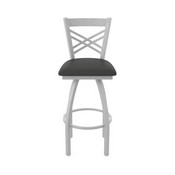 820 Catalina Swivel Stool with Anodized Nickel Finish and Canter Iron Seat, AGS-82025AN008