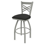 820 Catalina Swivel Stool with Anodized Nickel Finish and Canter Iron Seat, AGS-82025AN008