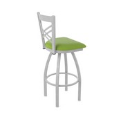 820 Catalina Swivel Stool with Anodized Nickel Finish and Canter Kiwi Green Seat, AGS-82025AN009