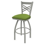 820 Catalina Swivel Stool with Anodized Nickel Finish and Canter Kiwi Green Seat, AGS-82025AN009