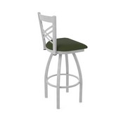 820 Catalina Swivel Stool with Anodized Nickel Finish and Canter Pine Seat, AGS-82025AN010