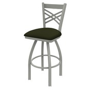 820 Catalina Swivel Stool with Anodized Nickel Finish and Canter Pine Seat, AGS-82025AN010