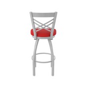 820 Catalina Swivel Stool with Anodized Nickel Finish and Canter Red Seat, AGS-82025AN011