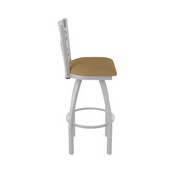 820 Catalina Swivel Stool with Anodized Nickel Finish and Canter Saddle Seat, AGS-82025AN012
