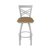 820 Catalina Swivel Stool with Anodized Nickel Finish and Canter Saddle Seat, AGS-82025AN012